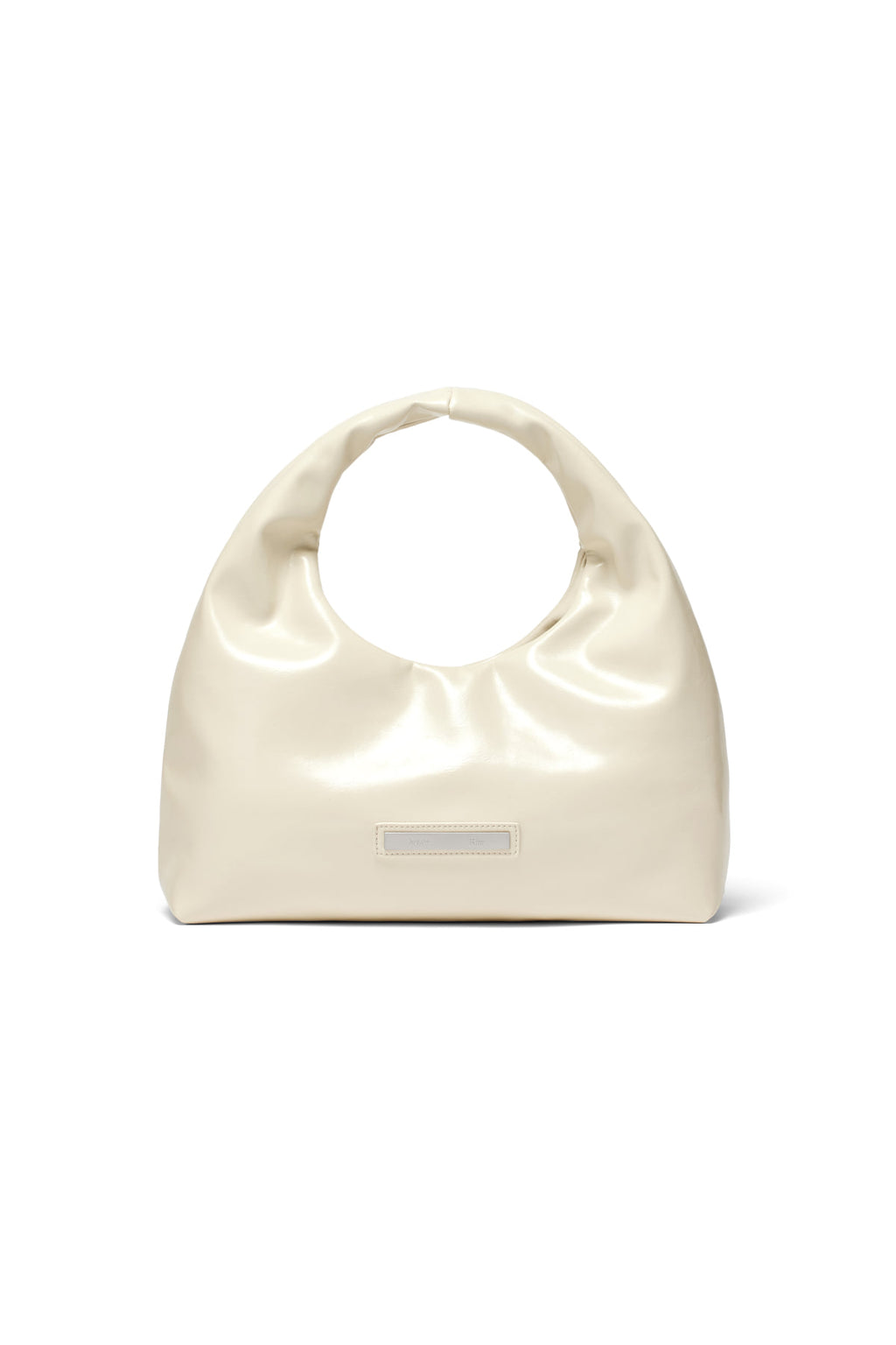 [matinkim] EMBOSSED LOGO LEATHER MINI TOTE BAG IN IVORY