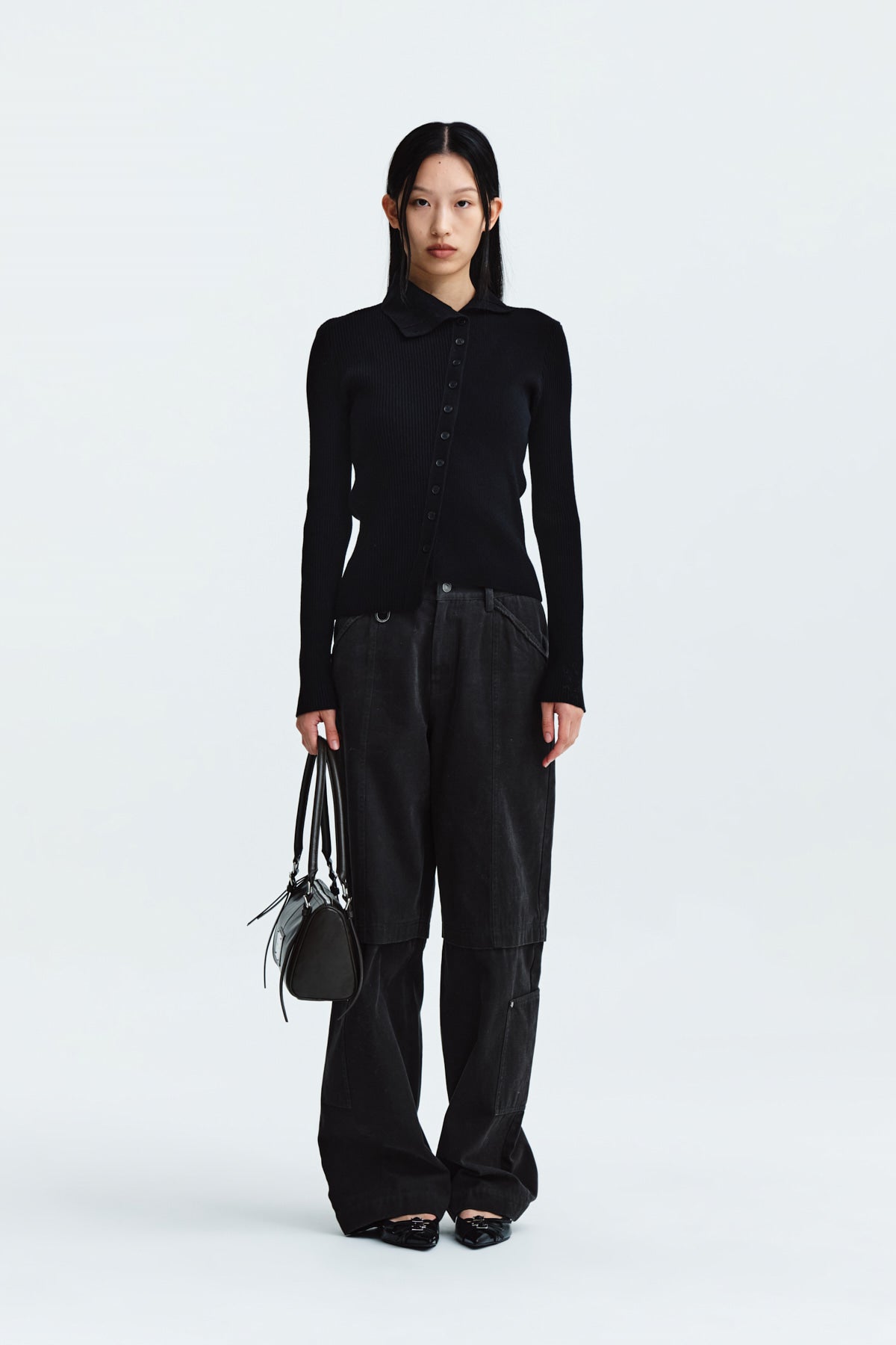 Matinkim Patch Pocket Washed Cargo Pants IN Dark Khaki