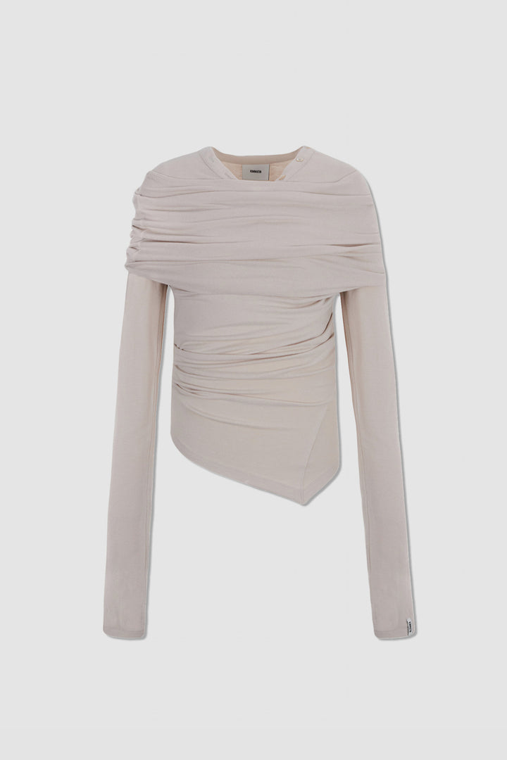 Matinkim Off Shoulder Detail Top IN Light Beige
