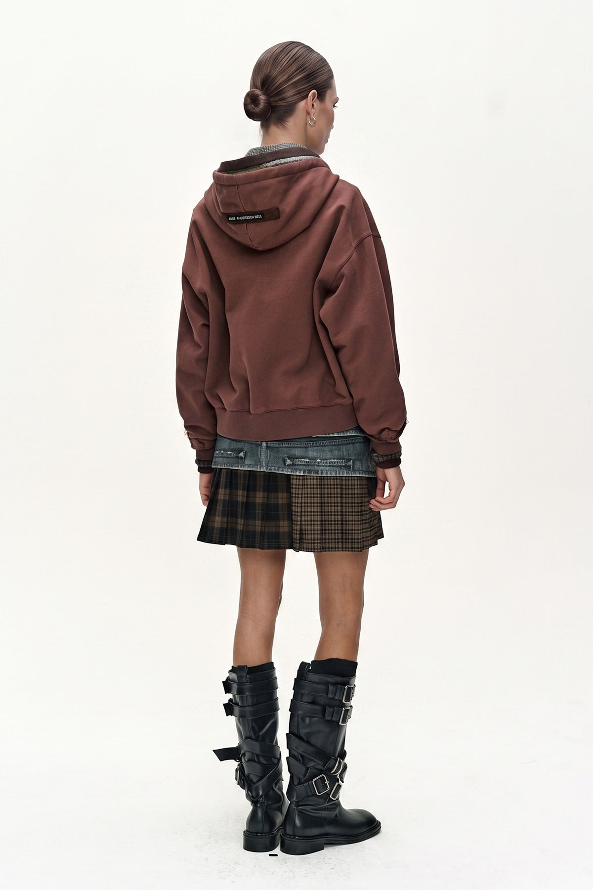 Andersson Bell Raw-Cut Studded Zip-UP Hoodie