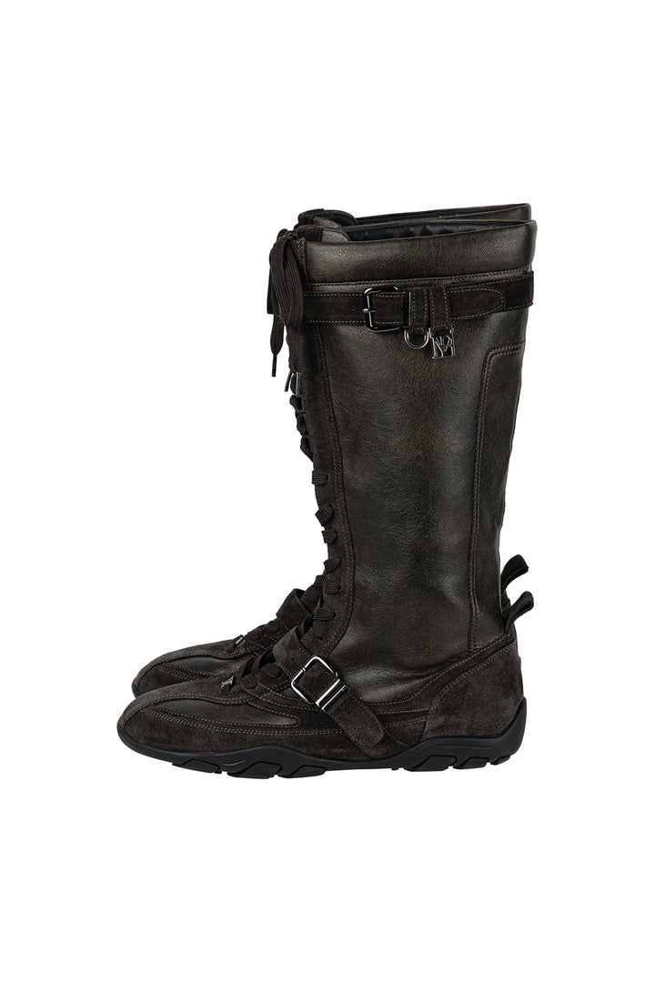 Treemingbird Suede-Panelled Boxing Boots Brown