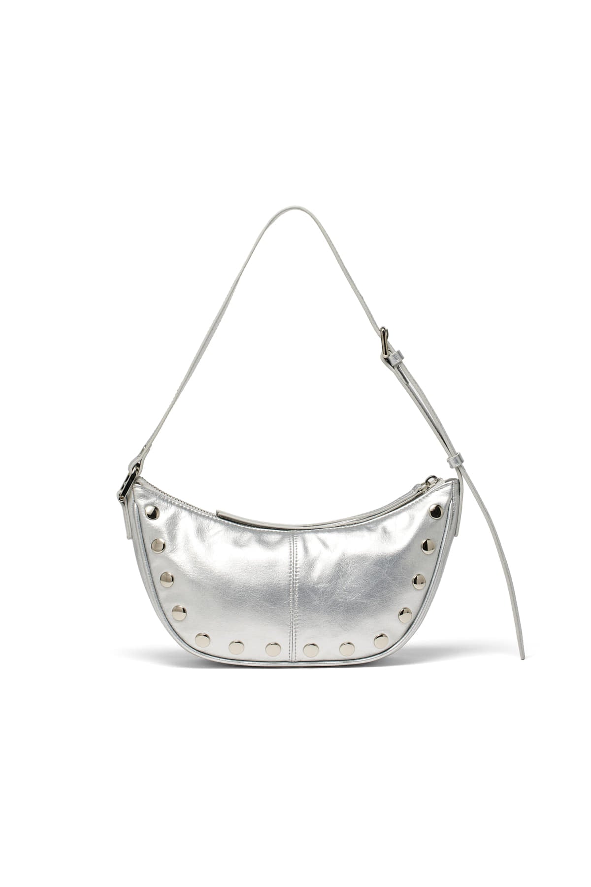 [matinkim] STUD LEATHER SHOULDER BAG IN SILVER