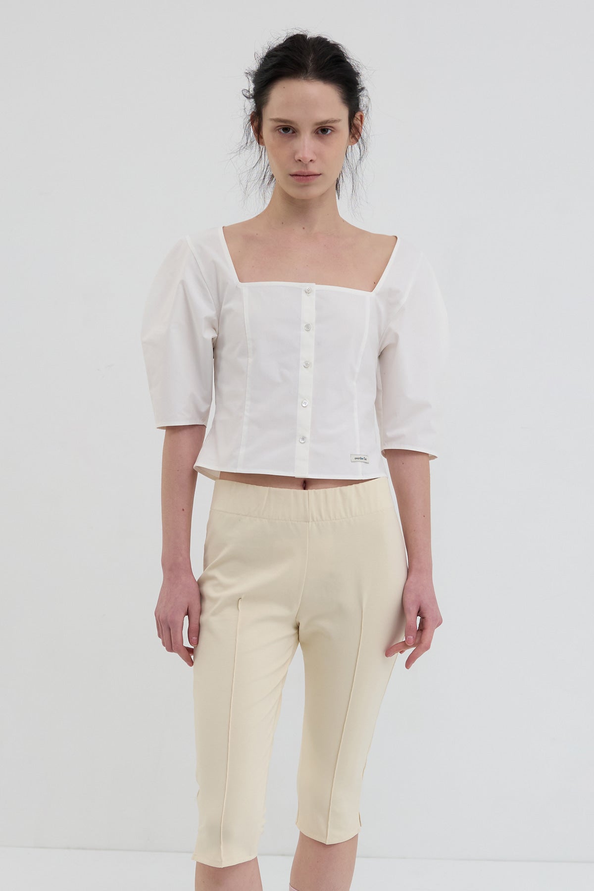 Overdueflair Square Neck Volume Blouse White