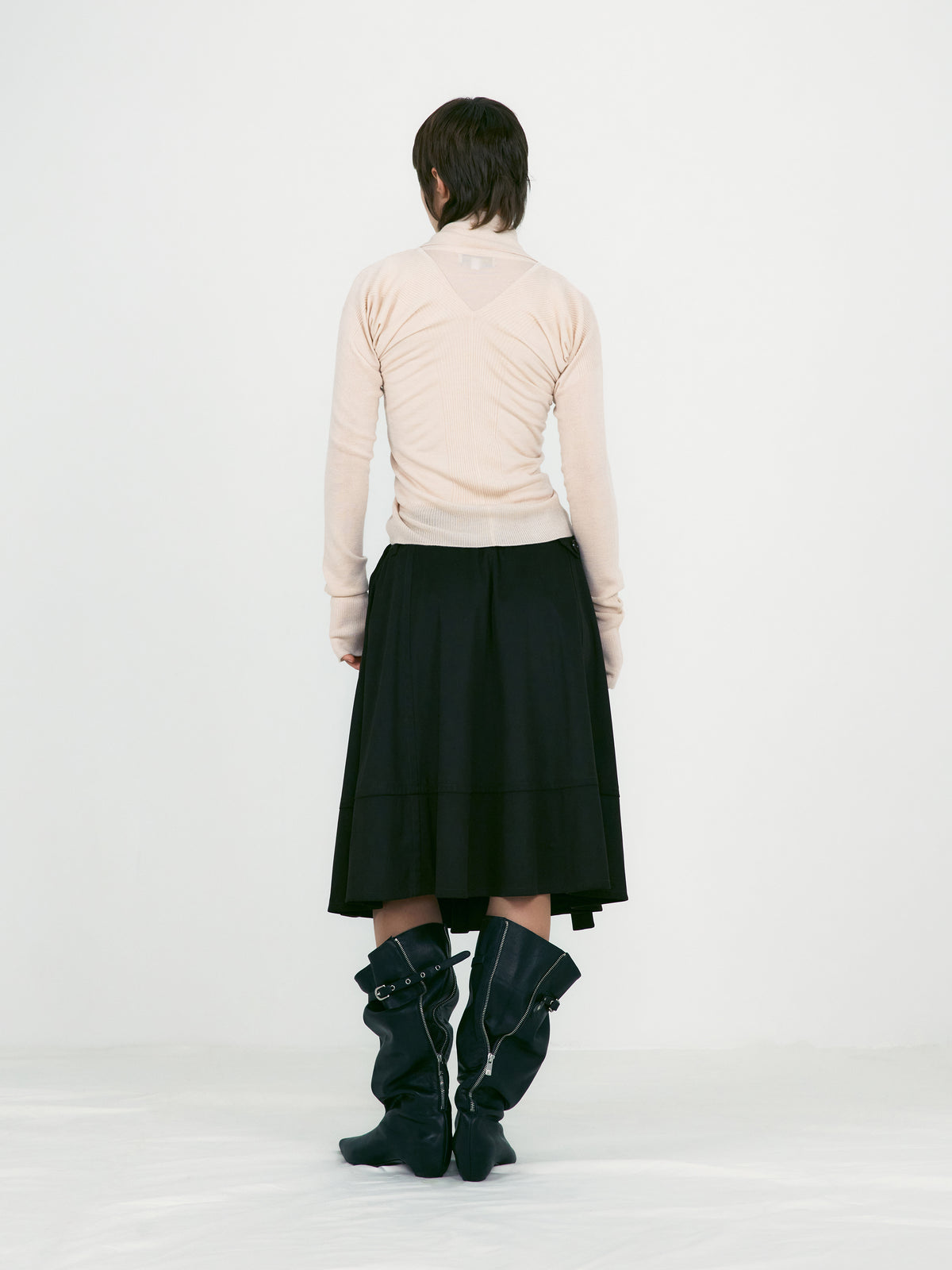 Low Classic Suede Belted Skirt Dark Brown