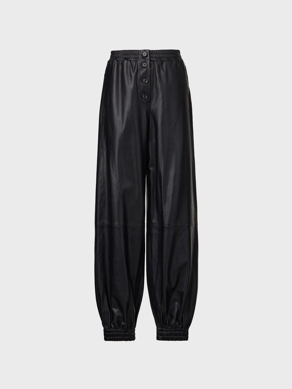 EENK Elastic Jogger Leather Pants - Black