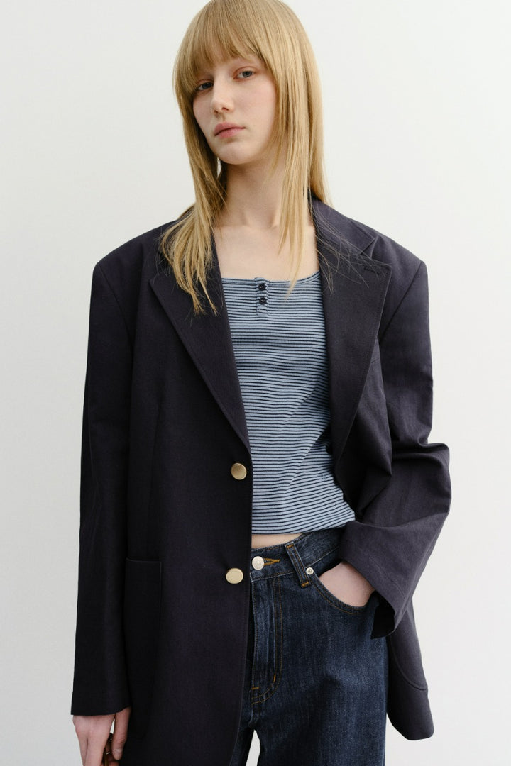 Dunst Unisex Classic Linen Jacket Navy