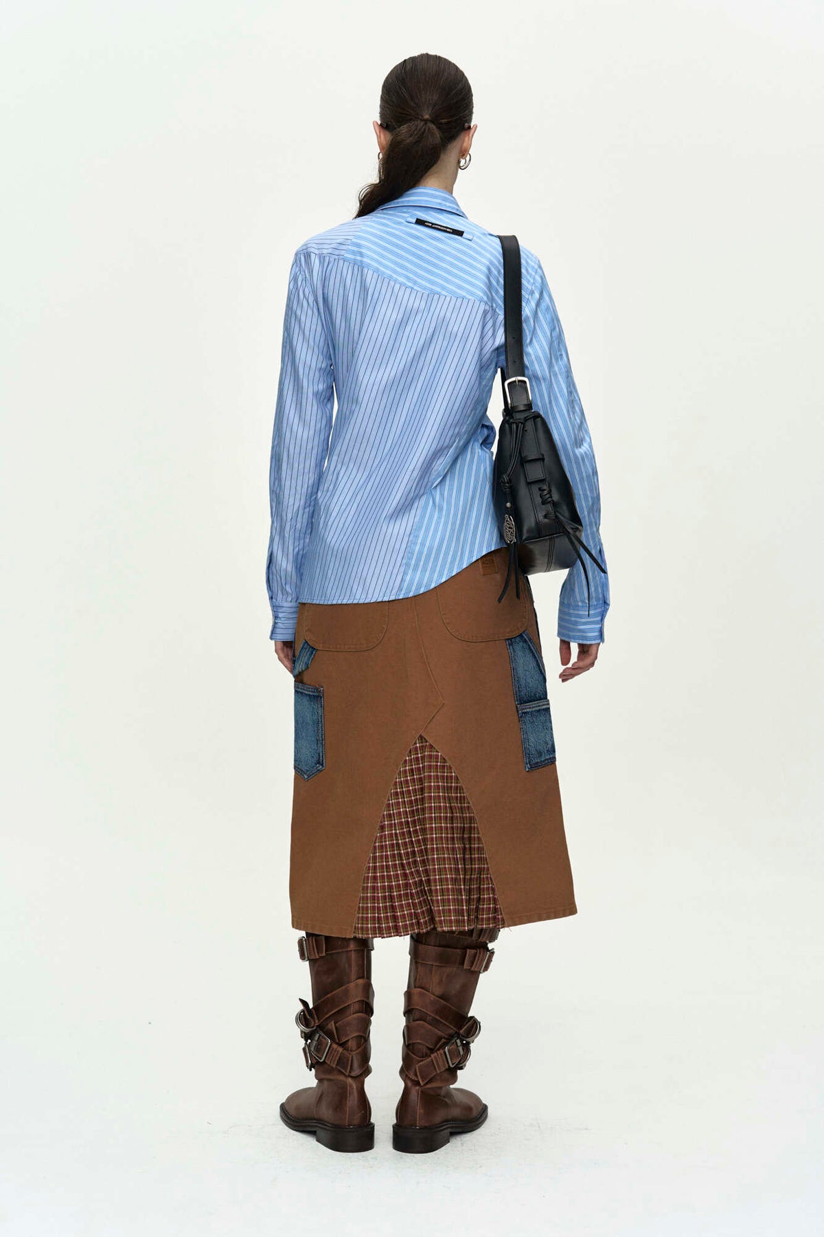 Andersson Bell Carpenter Deconstructed Pleats Skirt Brown)