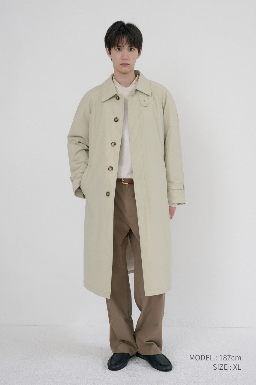 Dunst Unisex Padded Balmacaan Coat Soft Beige