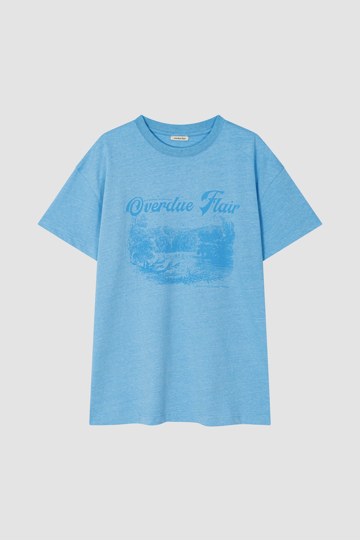 Overdueflair New Vintage Printing T-Shirt Blue