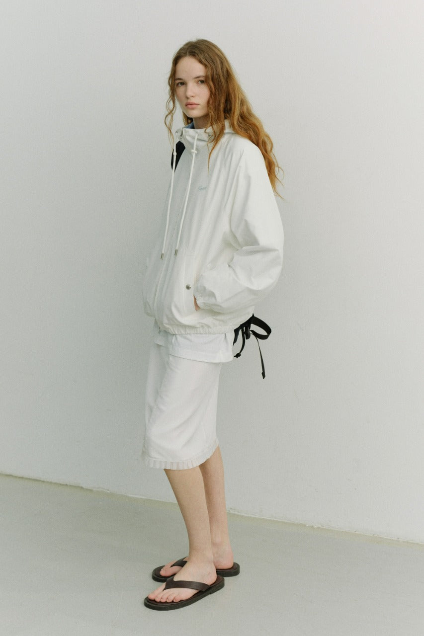 Dunst Unisex Logo Windbreaker White Soft Blue