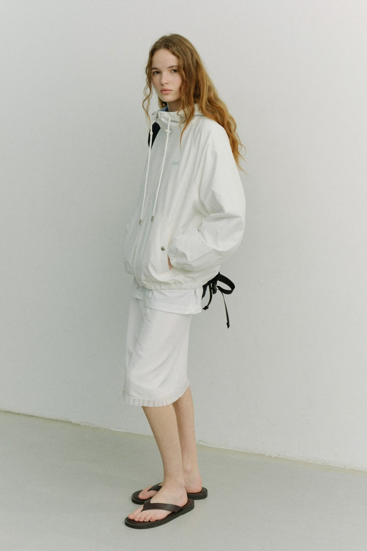 Dunst Unisex Logo Windbreaker White Soft Blue