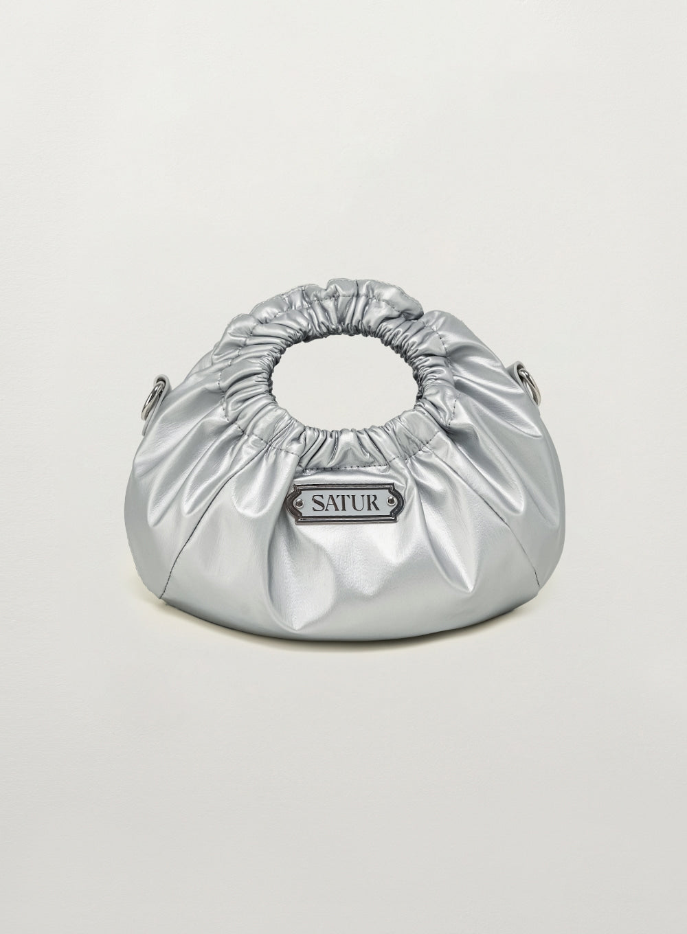 [satur] Scrunchie Mini Tote & Cross Bag - Silver