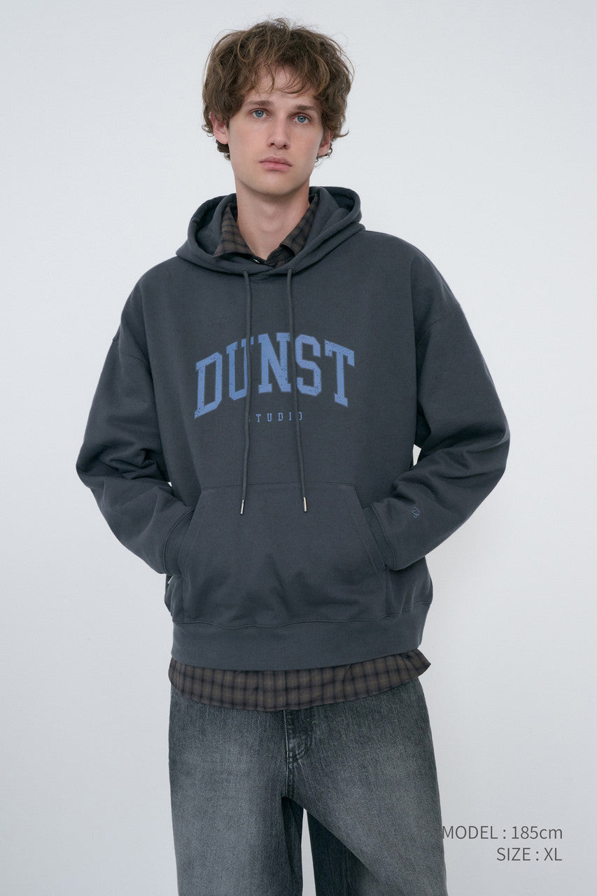 Dunst Unisex Arch Logo Hoodie Charcoal Grey