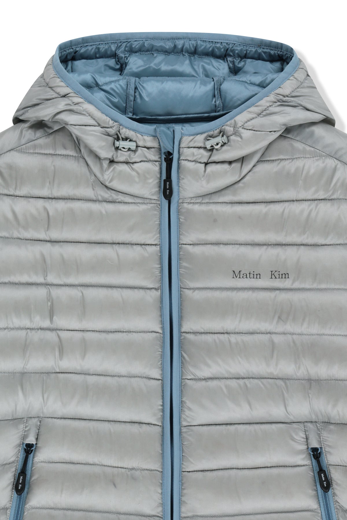 Matinkim Contrast Trim Light Down Hoody Jumper IN Light Grey