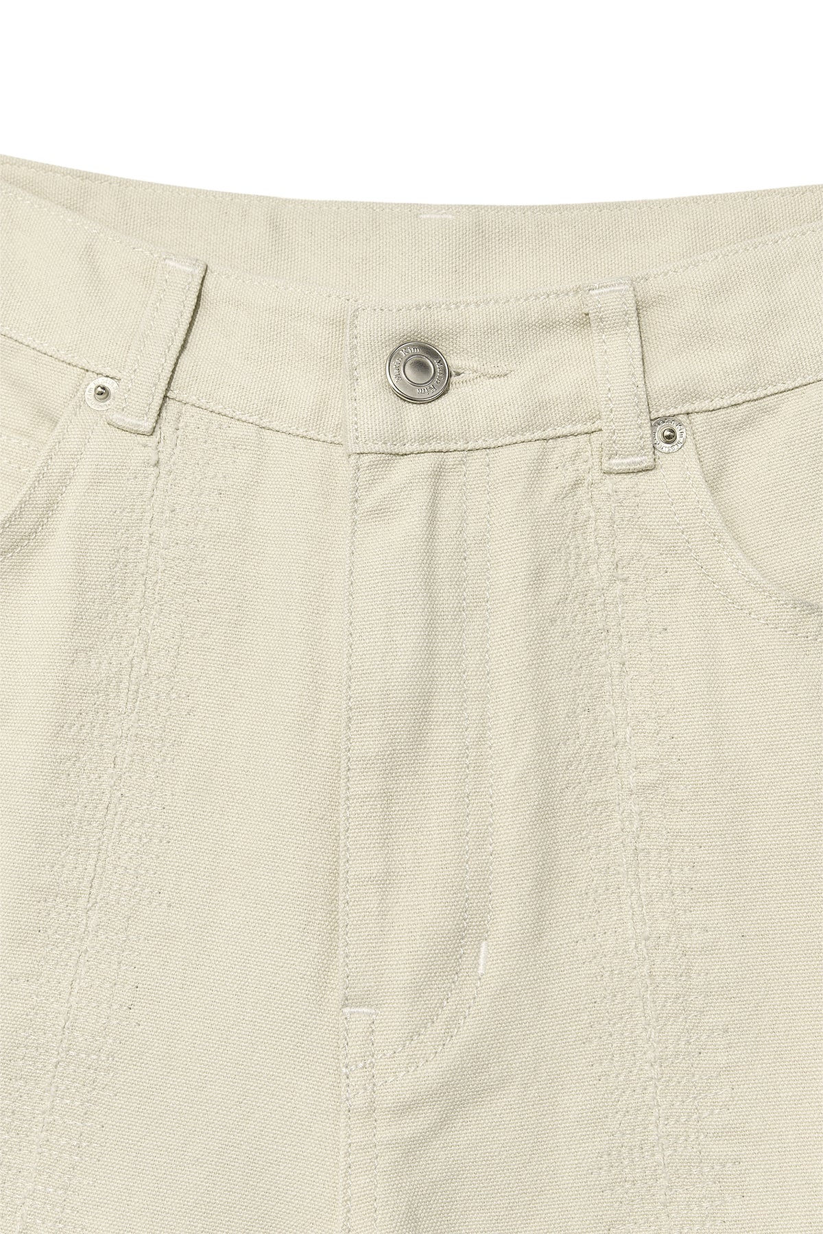 [matinkim] STITCH POINT WASHED COTTON PANTS IN CREAM