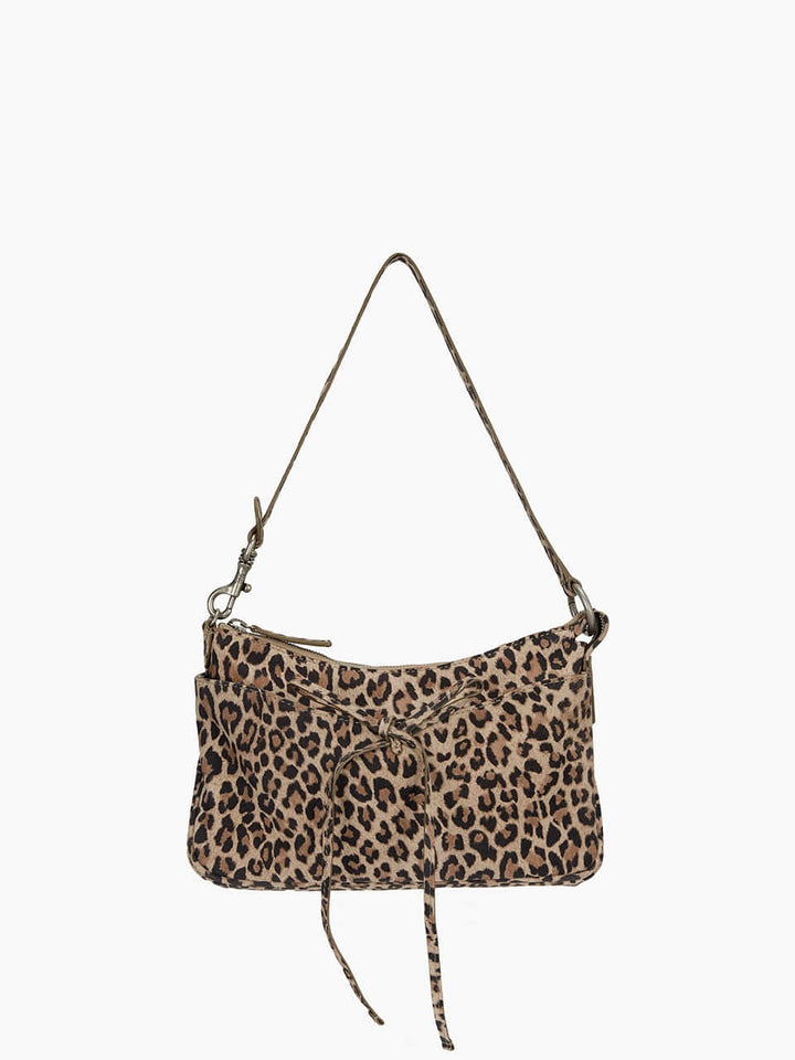 Margesherwood Ribbon Pochette cream leopard suede