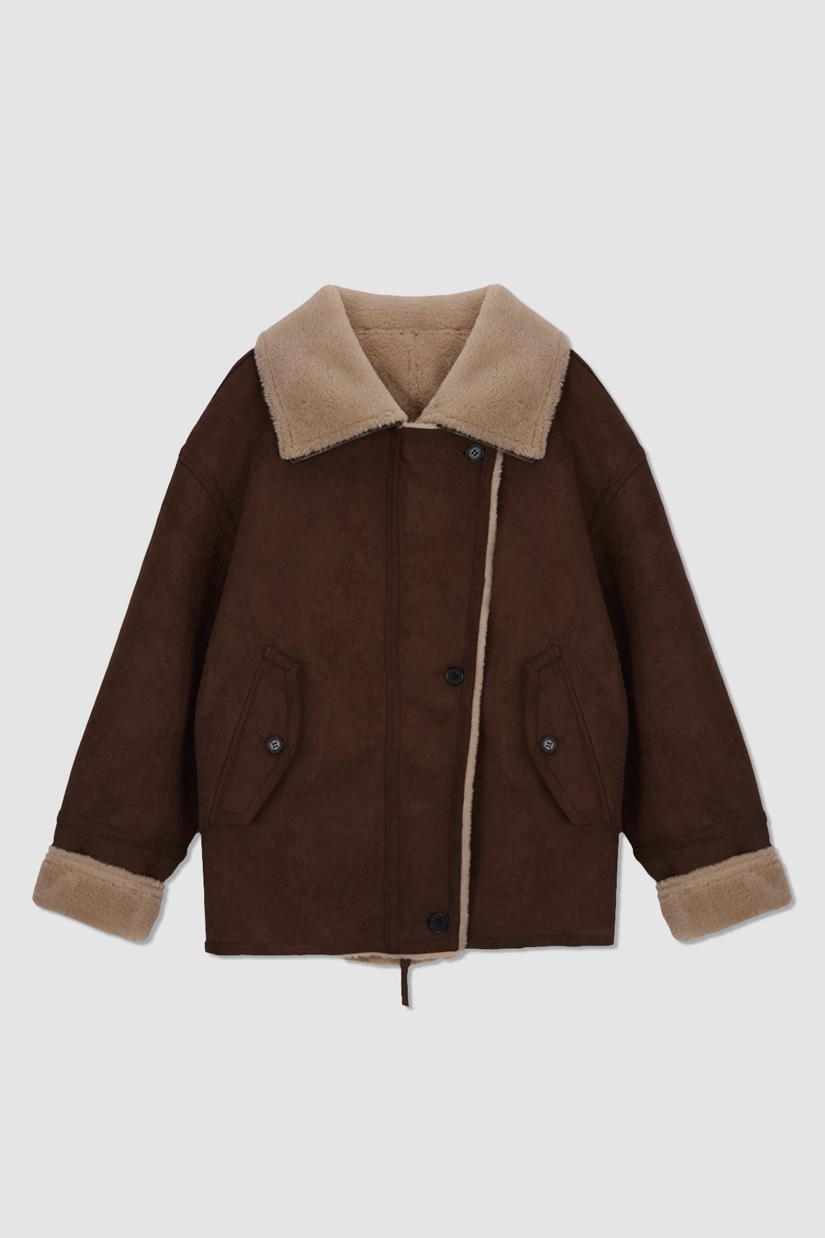 Matinkim Oversize Reversible Mustang Jumper IN Brown