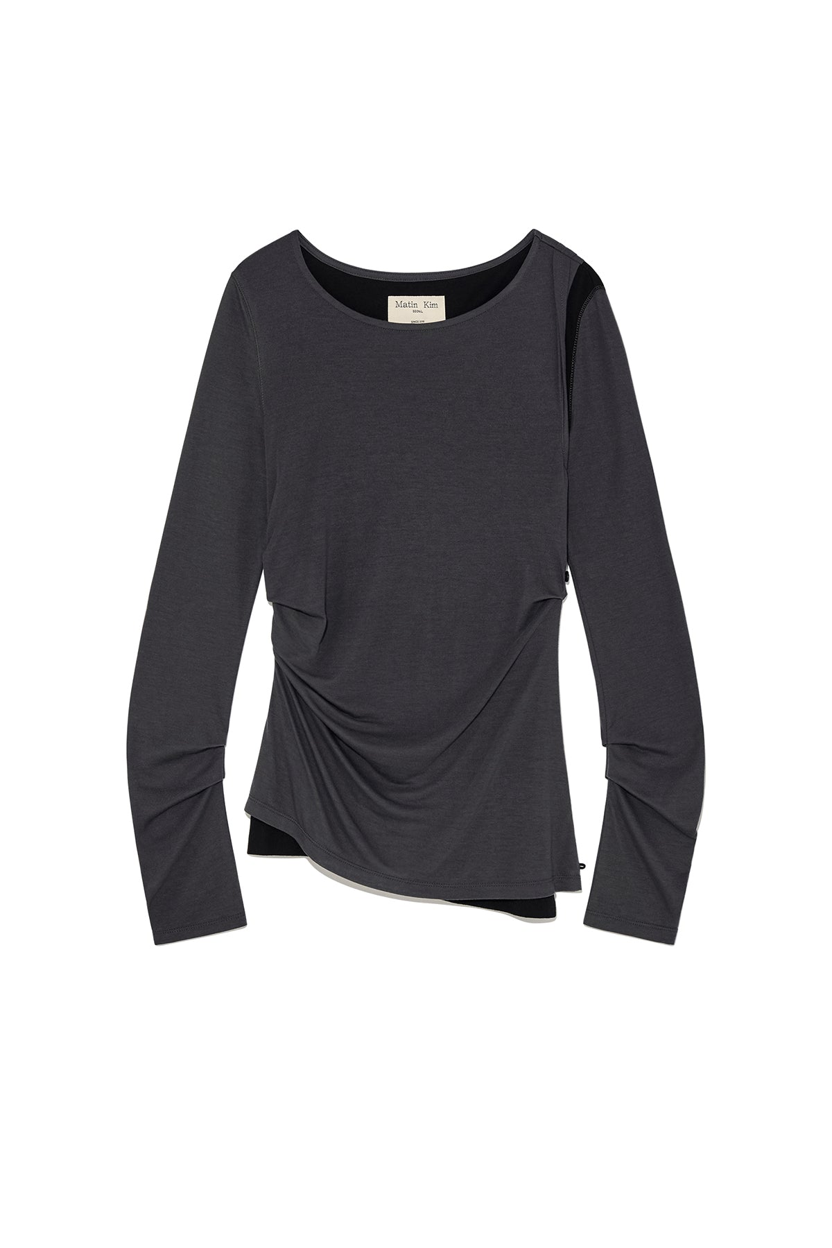 Matinkim Turn UP Detail Layered Top IN Charcoal