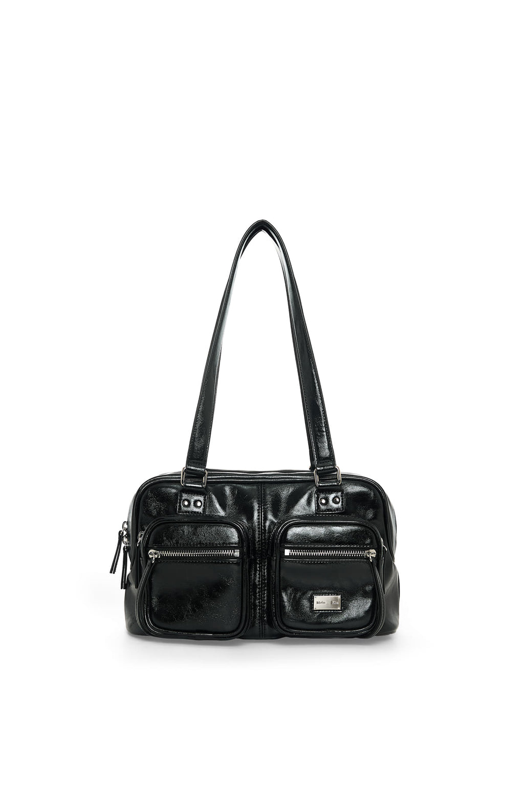 Matinkim Double Pocket Brick Shoulder Bag IN Black