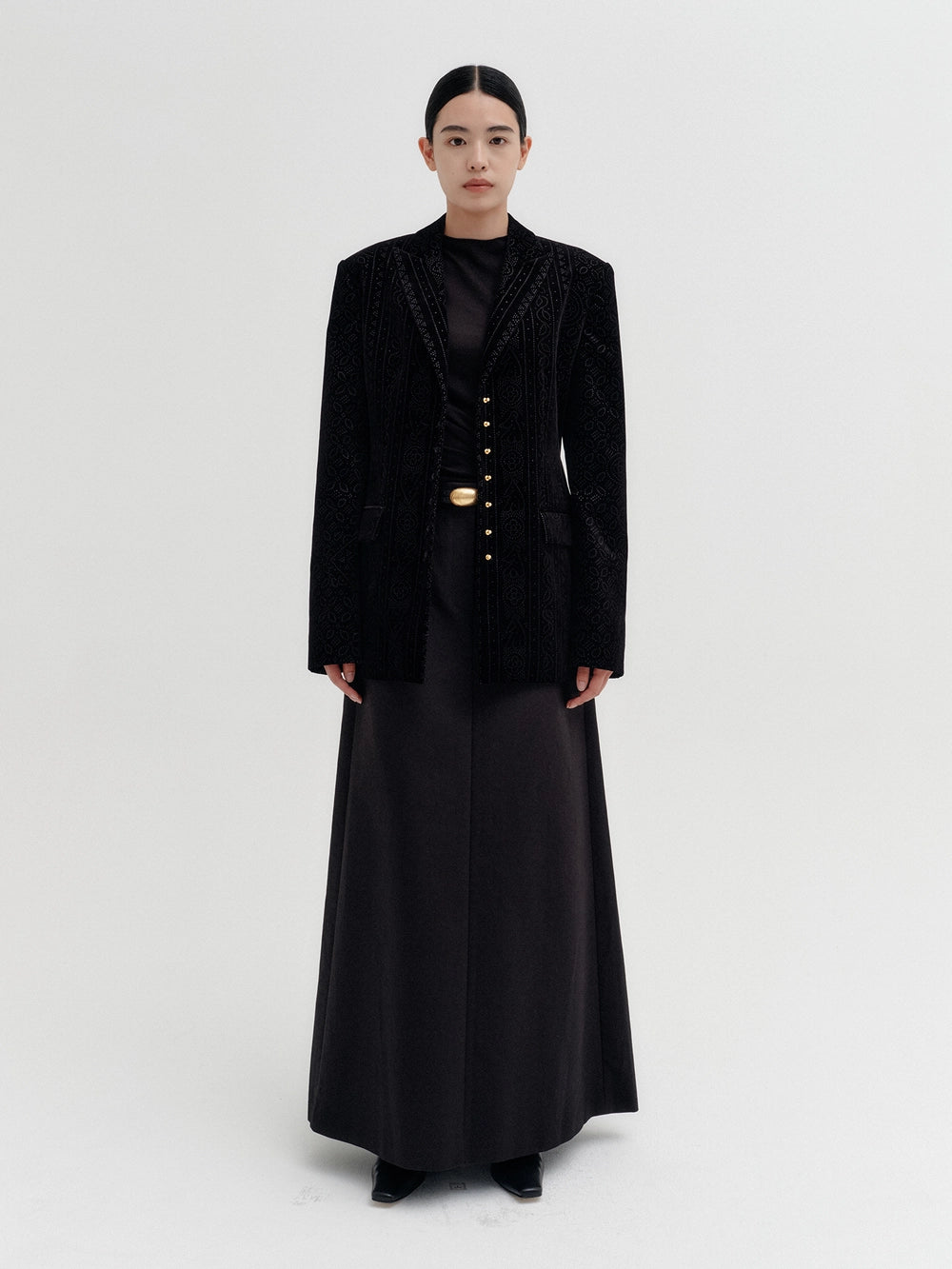 EENK Drape Back A-Line Skirt - Black