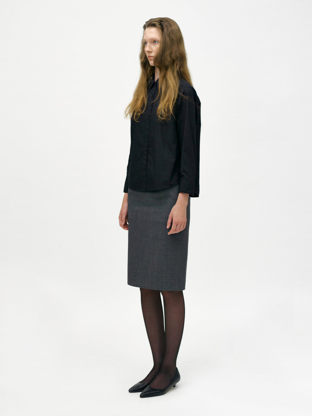 Nothing Written Vinci wool skirt (Slate gray)