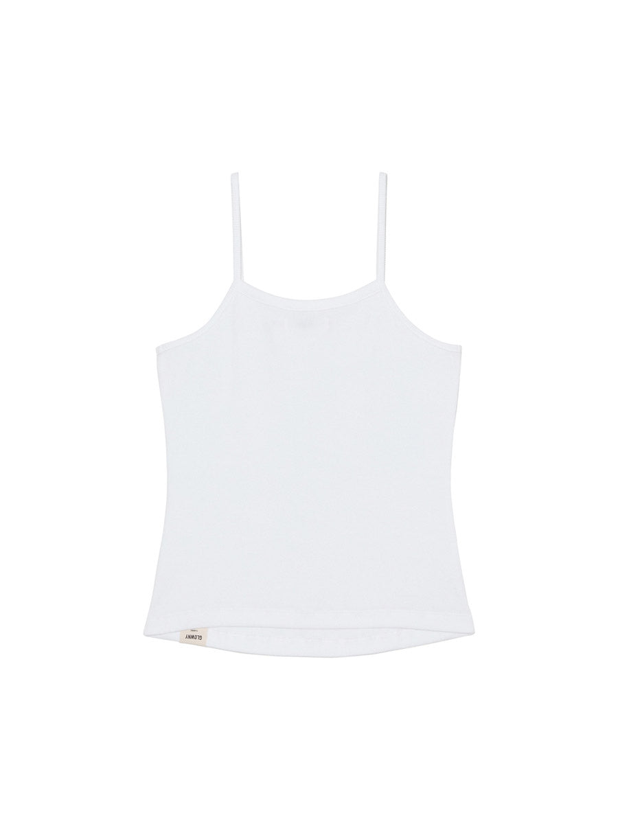 GLOWNY G Fine Rib Camisole (White)