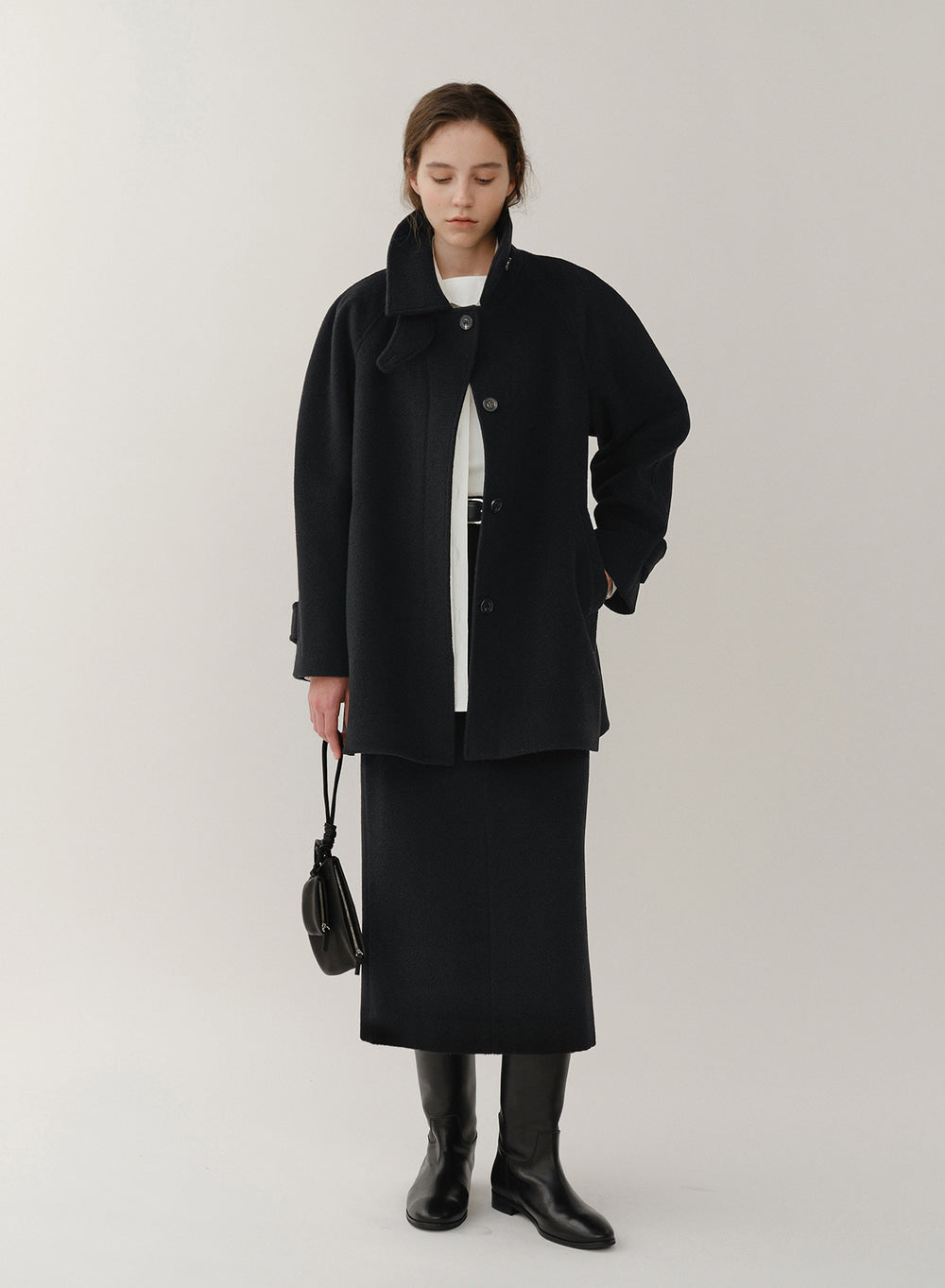 Kindersalmon Cassia Half Coat Black