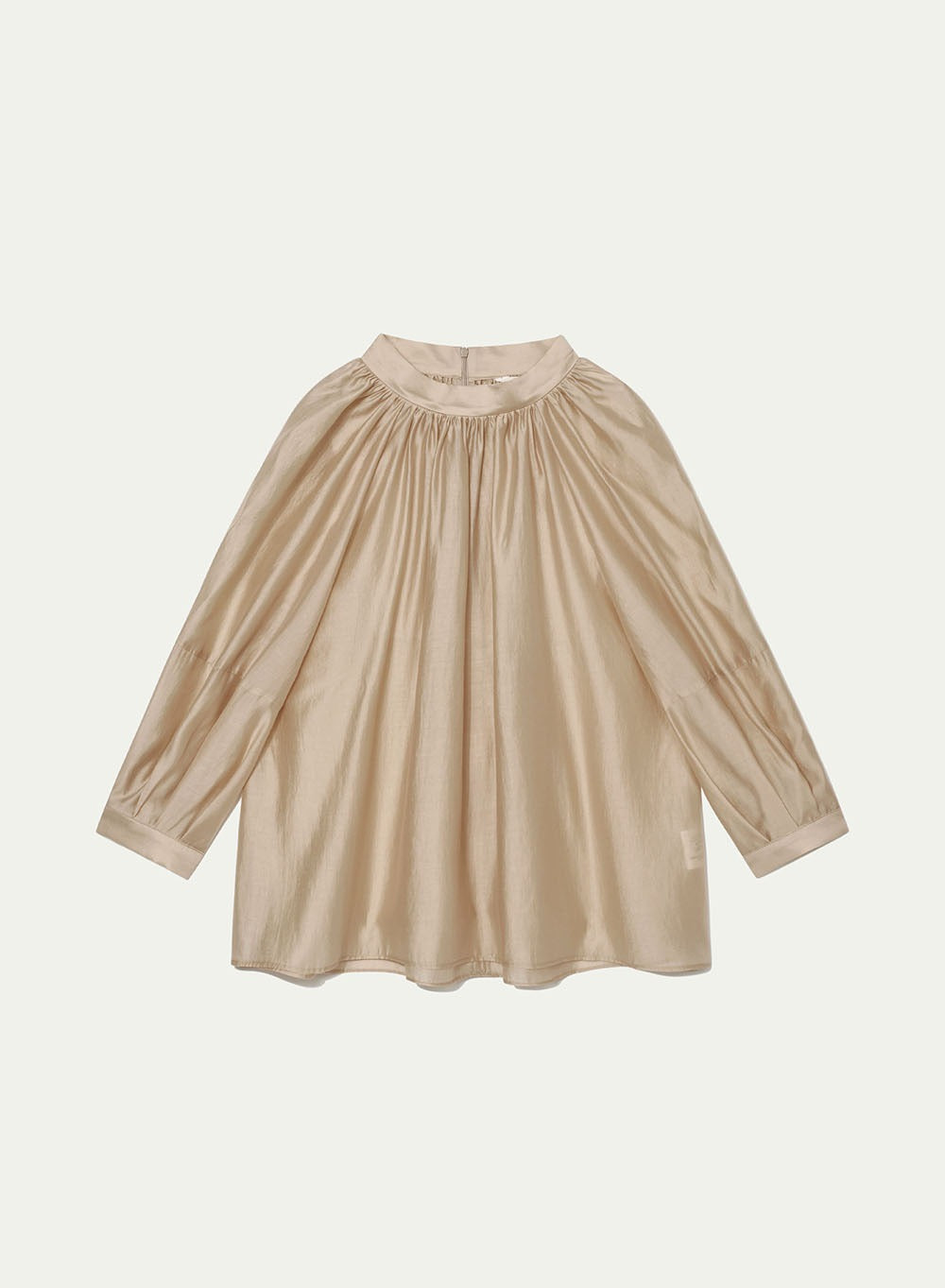Kindersalmon Gathered Neck Blouse Toast