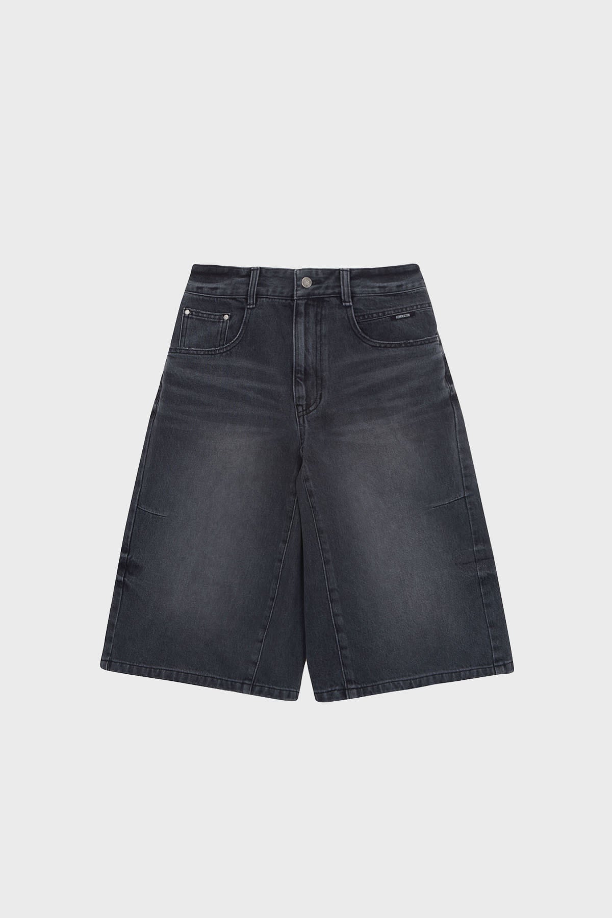 Matinkim Contrast Bermuda Denim Pants IN Dark Grey