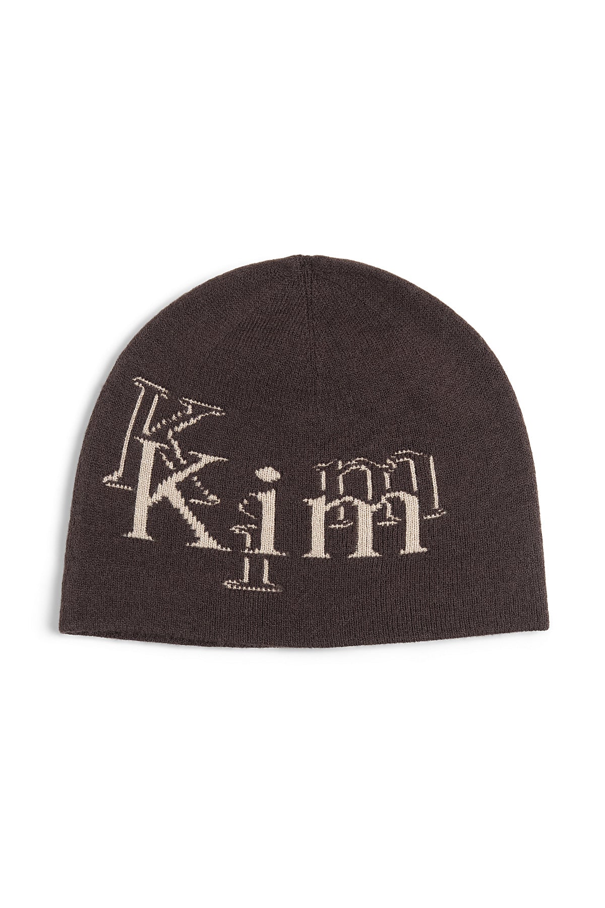 Matinkim Stroke Logo Jacquard Beanie IN Brown