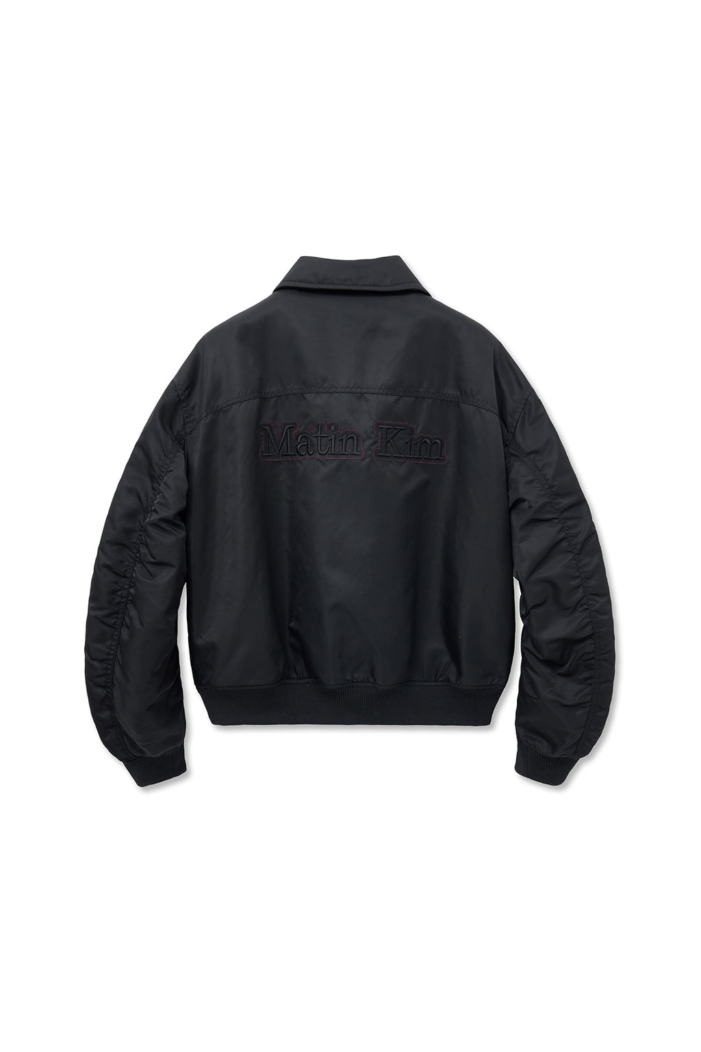 Matinkim Applique Logo Shirring Bomber Jumper For Men IN Black