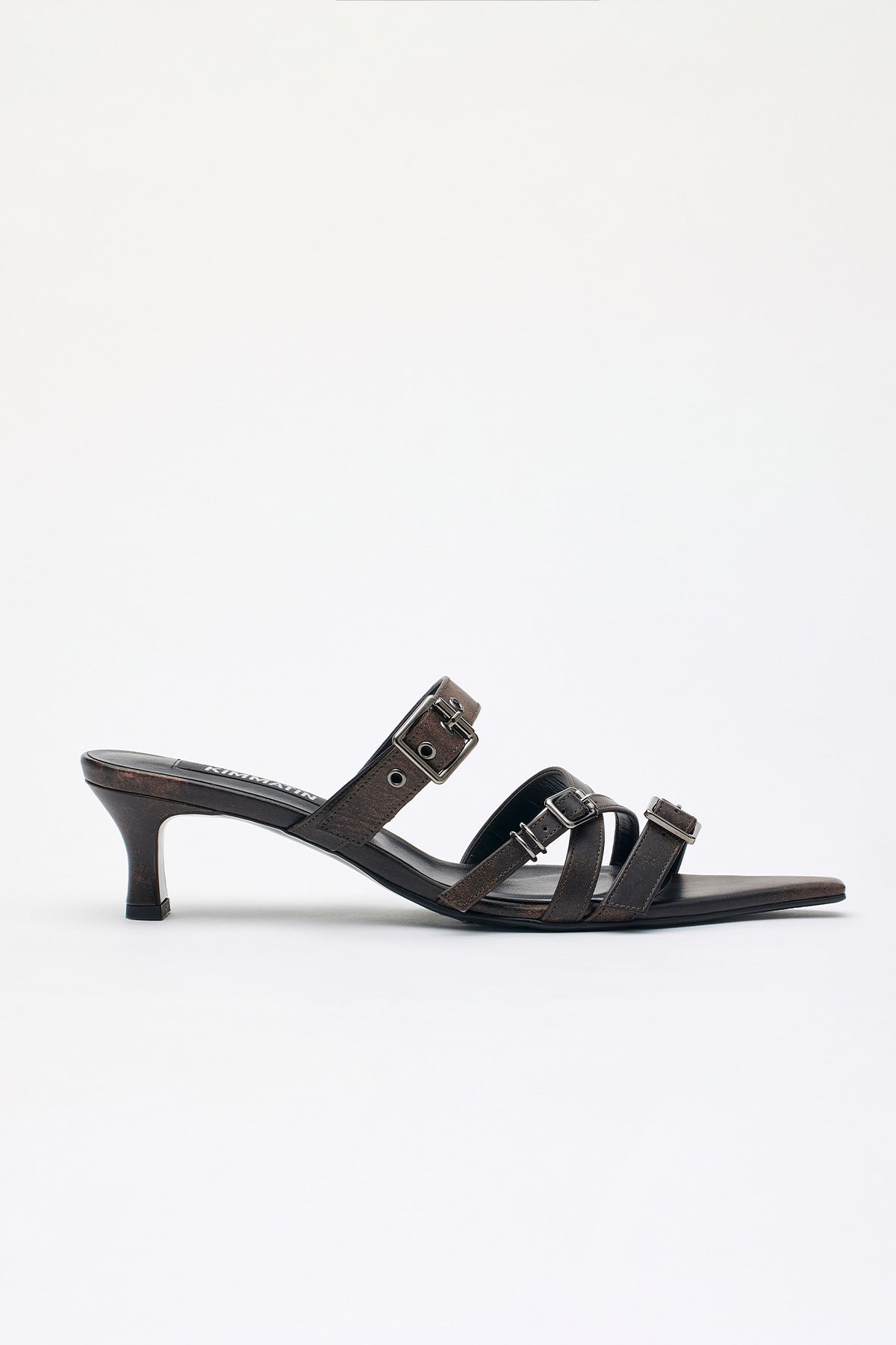 Matinkim Buckle Strap Sandal Heels IN Brown
