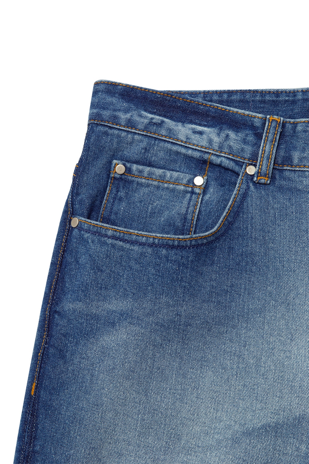 [matinkim] GRADATION WASHED DENIM PANTS FOR MEN IN BLUE