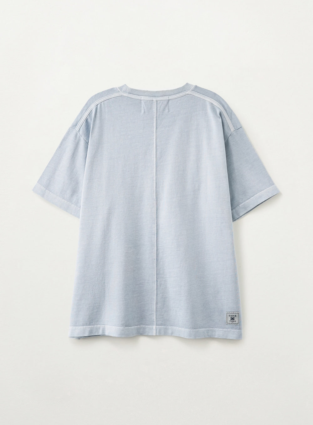 Satur Flowing Small Logo Dyed T-Shirt - Sky Blue
