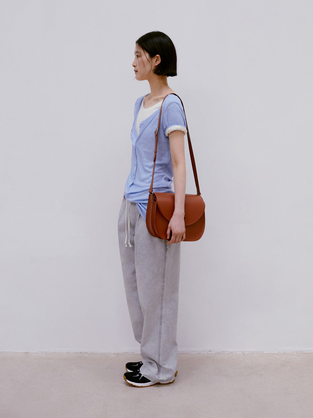 [low_classic] Button-Up Jersey Long T-Shirt
Blue
