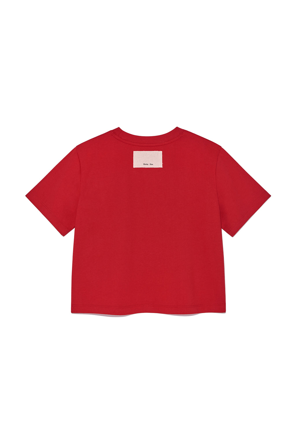 [matinkim] LOGO THREAD POINT CROP TOP IN RED