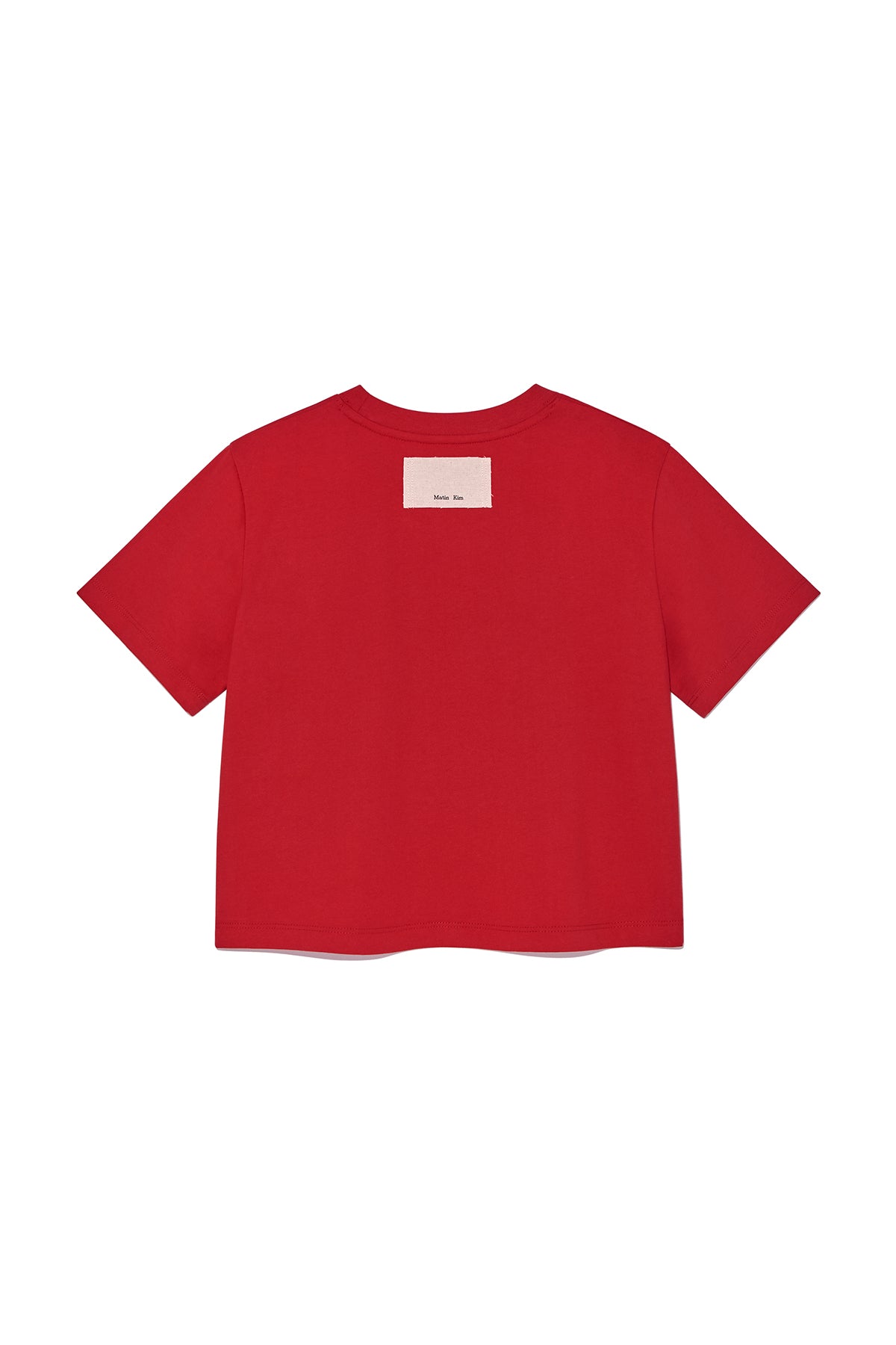[matinkim] LOGO THREAD POINT CROP TOP IN RED