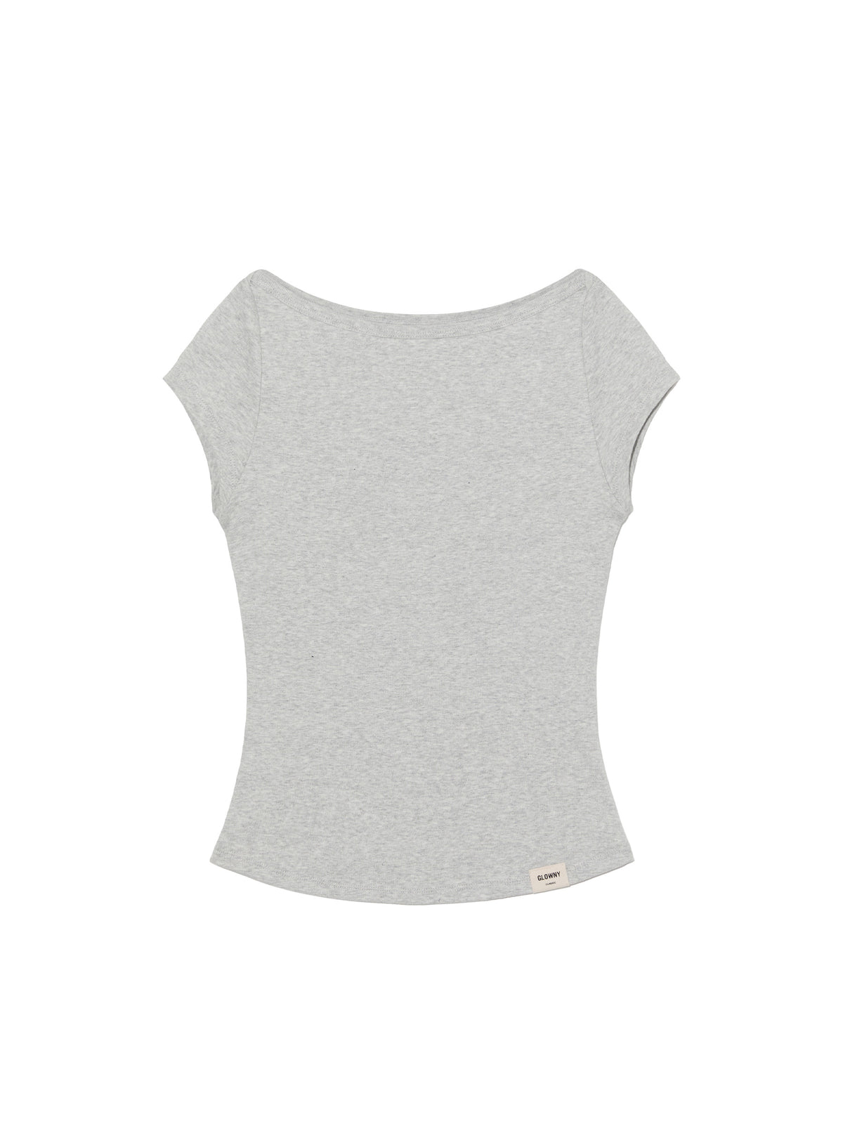 GLOWNY G Classic Boat Neck Tee (Melange Gray)