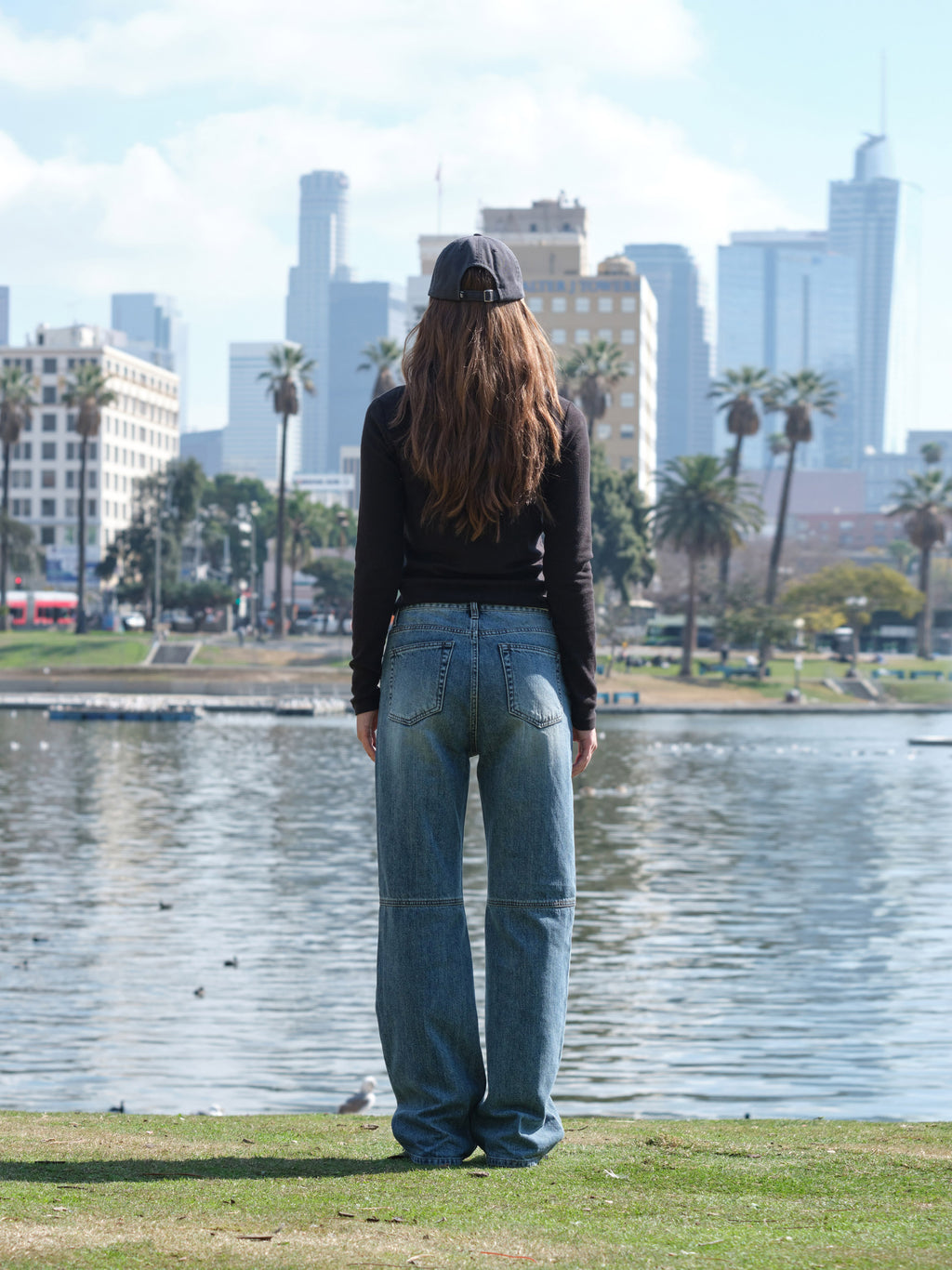 Low Classic Slim Boot-Cut Jeans Light Blue