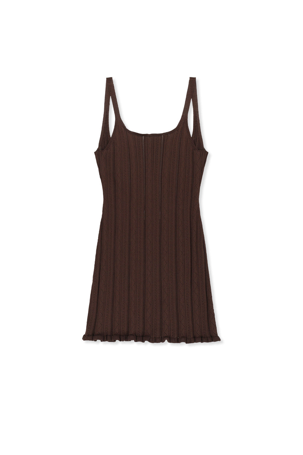 Matinkim Open Back Ribbed Knit Dress IN Brown