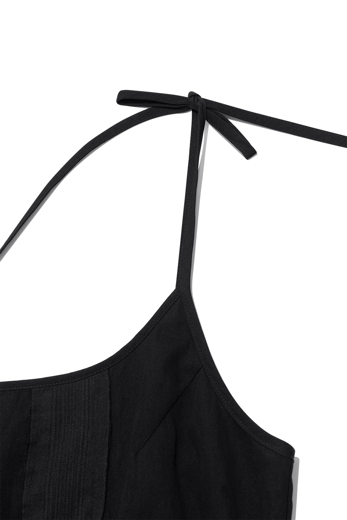 [matinkim] HOOK AND EYE LAYERED LONG DRESS IN BLACK