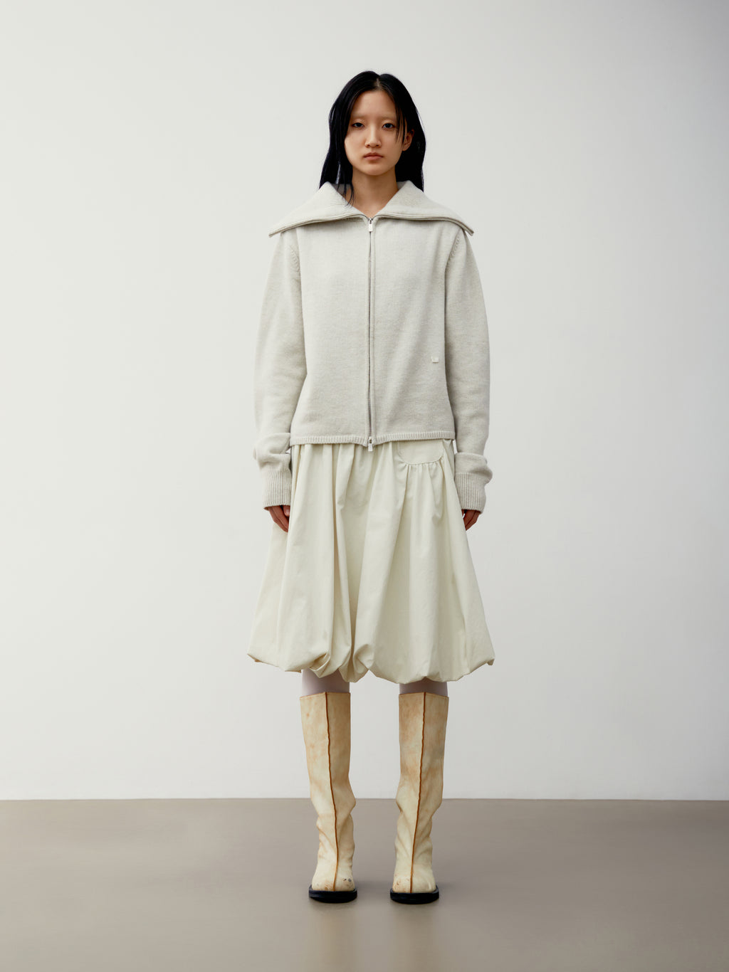 [low_classic] BUBBLE MIDI SKIRT
CREAM