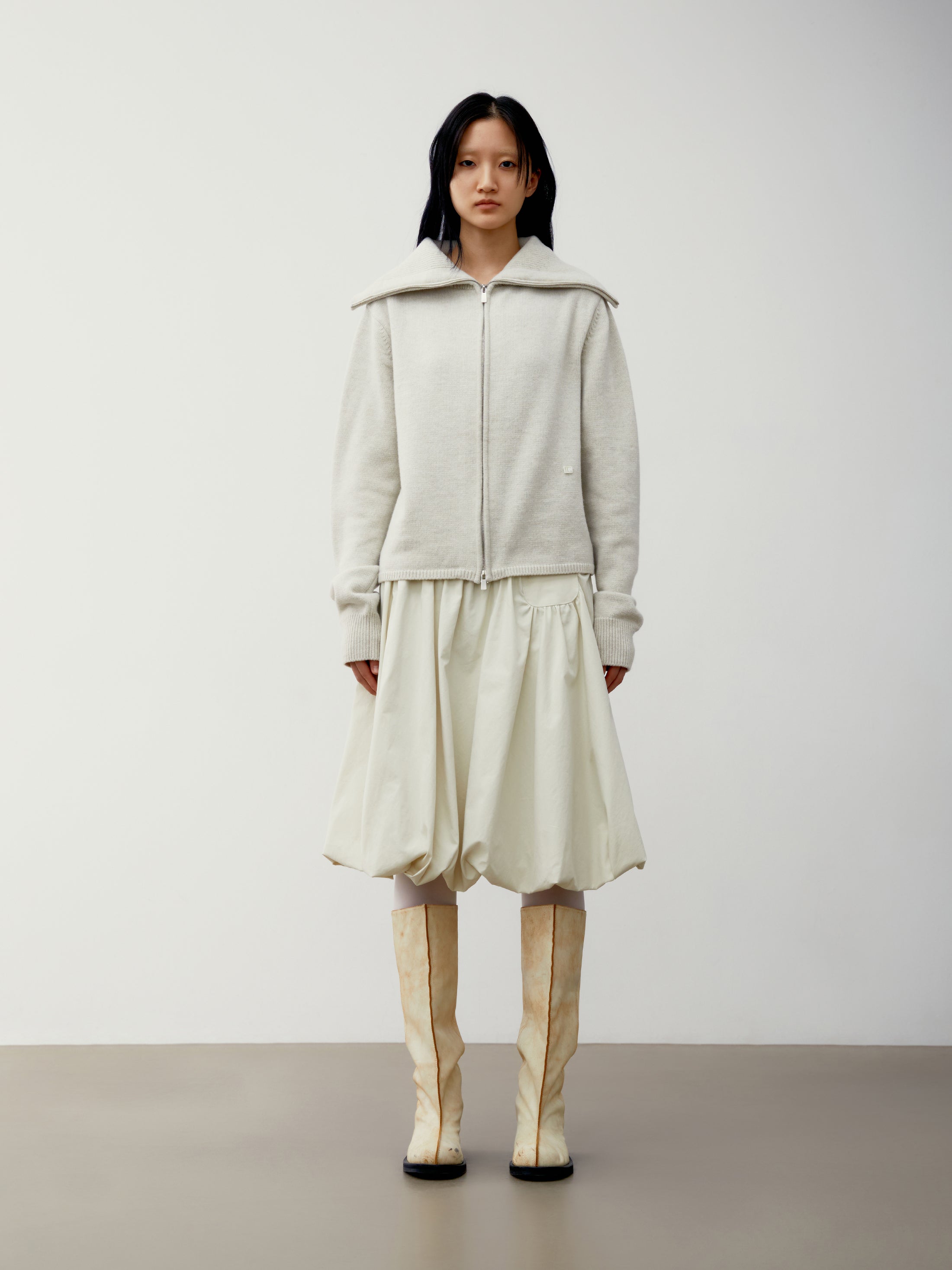 [low_classic] BUBBLE MIDI SKIRT
CREAM