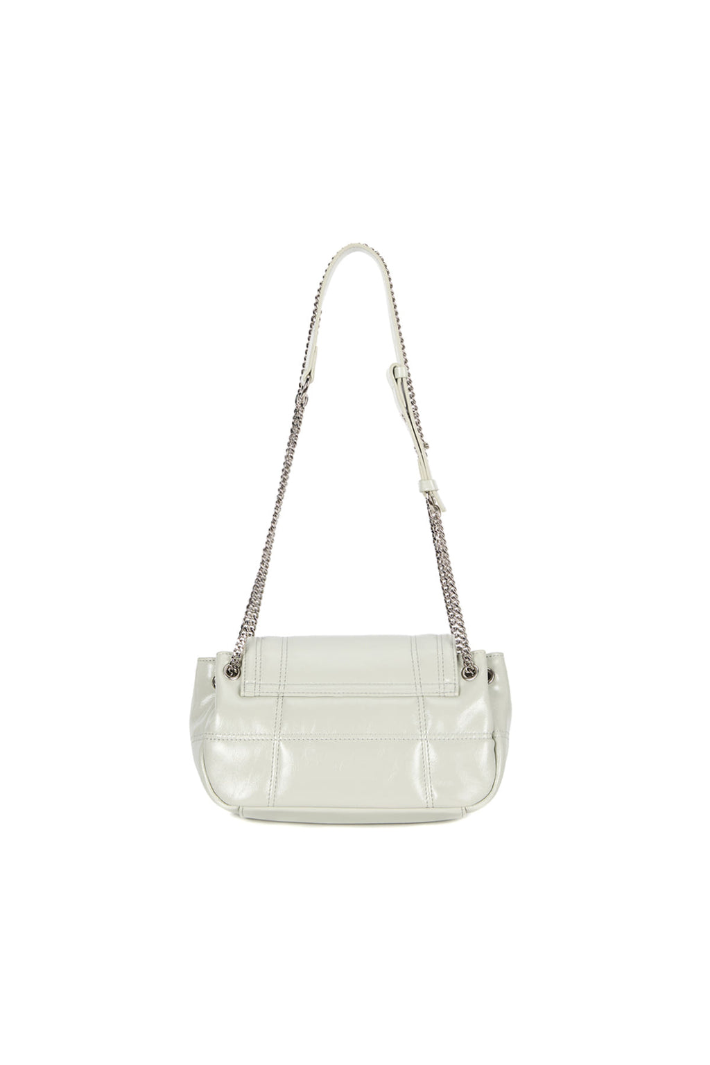 Matinkim Glossy Quilting Small Chain Bag IN Light Grey