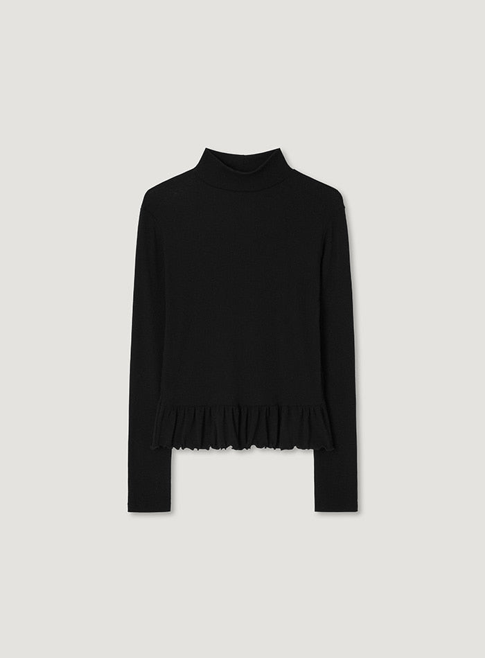 Mango Maniplease Coon Frill Turtle Tee Black