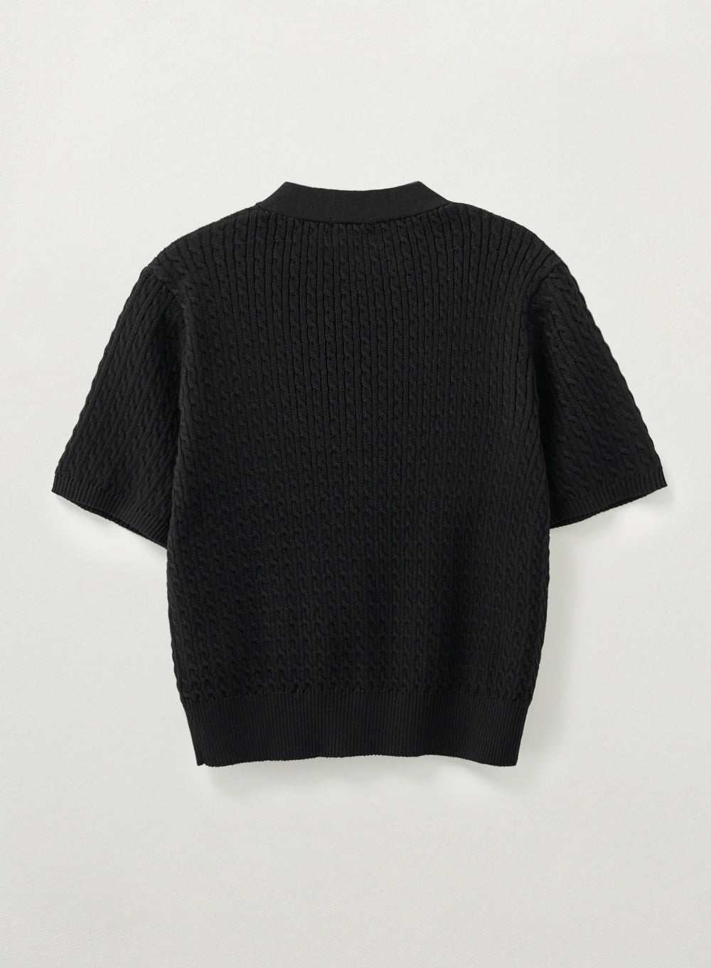 [satur] (W) Cable Knit Half Cardigan - Black