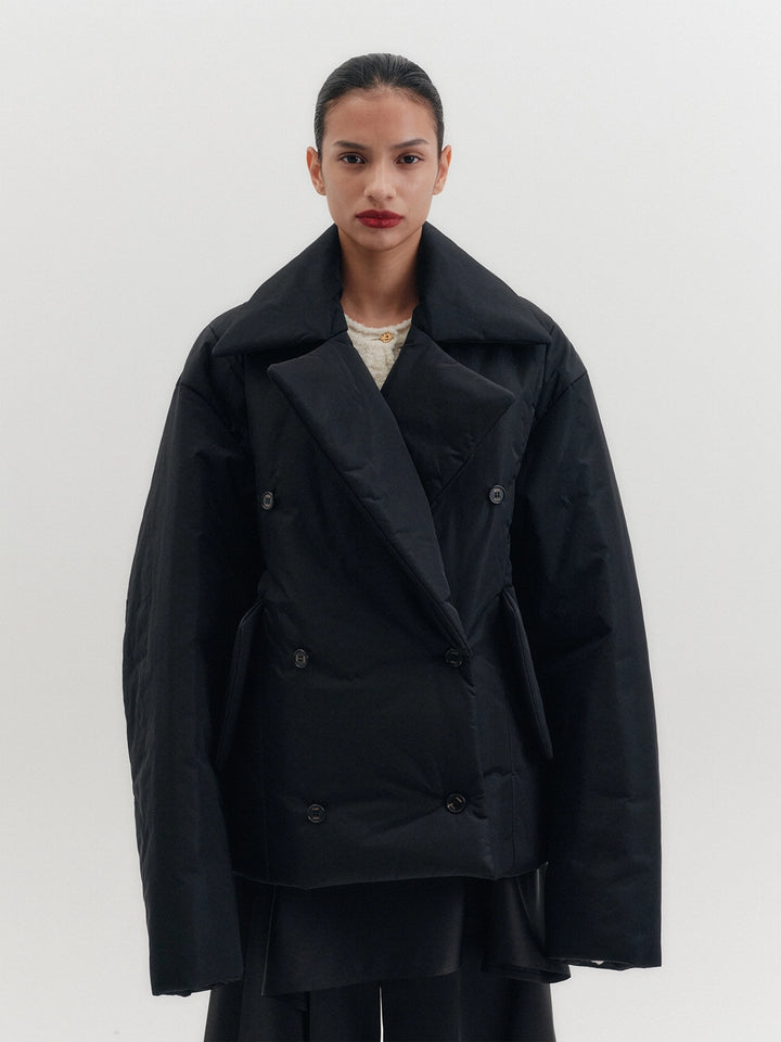 EENK Oversized Padded Short Coat - Black