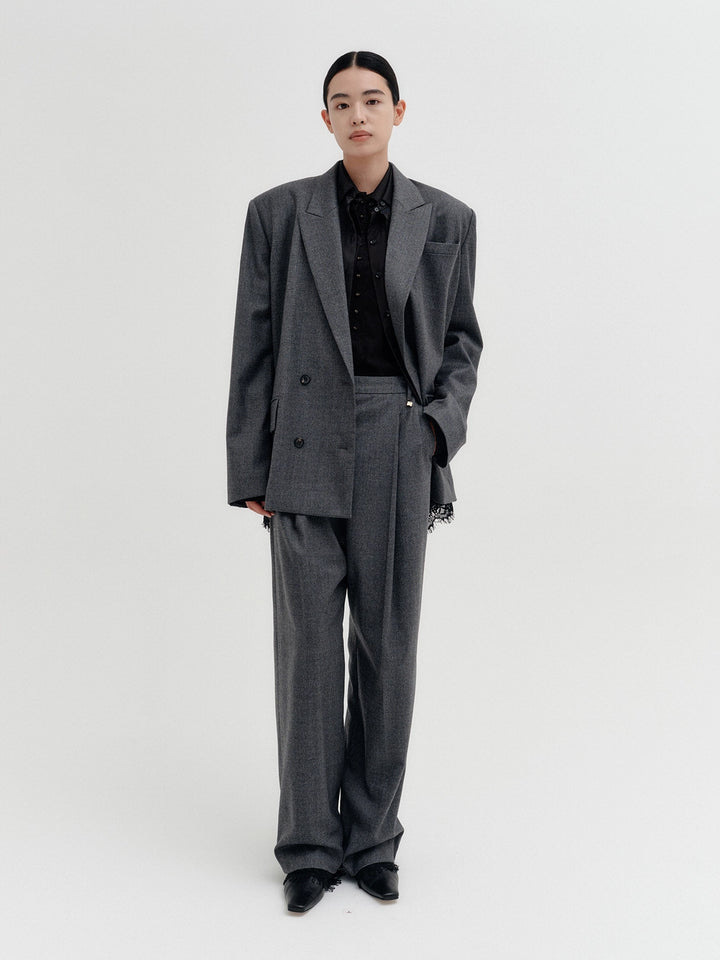 EENK Lace Slit Pants - Gray