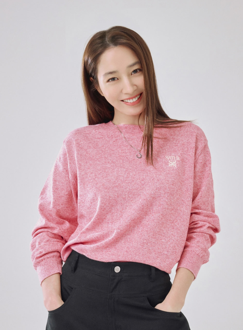 [SATUR] Loren Linen Blend Knit - Pink