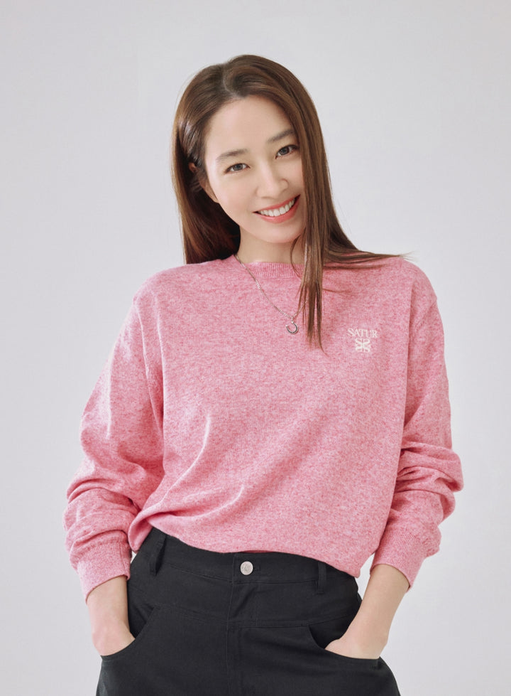Satur Loren Linen Blend Knit - Pink